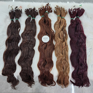 Dernière invention : Extensions de cheveux humains vierges vietnamiens H6, double tirage, ligne invisible, cuticules alignées, micro-boucles, ondulation naturelle, faites à la main - Product Image 4