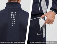 Conjunto Deportivo Transpirable Personalizado para Hombre, Pantalón Largo y Chaqueta con Media Cremallera, Color Sólido, 100% Algodón, Corte Regular, Bolsillos Laterales, Invierno