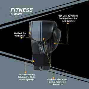 Gants de boxe en cuir OEM personnalisés pour l'entraînement, le sparring, la gym, le Muay Thai, le kickboxing, équipement de fitness respirant avec fermeture auto-agrippante - Product Image 6