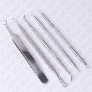 Kit extracteur de points noirs et d'acné en acier inoxydable, 6 pièces, aspirateur manuel pour nettoyer les pores du visage avec aiguilles pour comédons - Product Image 1