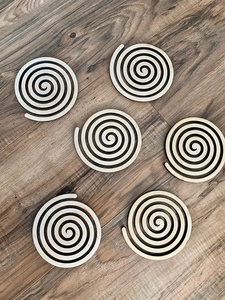 Spiral Laser Cut Solid Wood Coaster Handcrafted Heat Resistant Drink Mat Modern <b>Table</b> <b>Protector</b> Coffee Tea Cup Holder Home Decor - Product Image 4