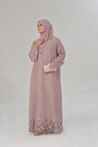 Abaya décontractée pour femmes musulmanes, grande taille, en polyester brodé, respirante, séchage rapide, légère, manches longues, longueur au sol - Product Image 3