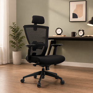 Ergonomic <b>Mesh</b> Office Chair with Adjustable Armrests and Built-In Headrest Swivel Desk Chair for Home Office Contemporary Design - Product Image 1