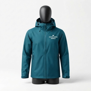 Veste de pluie imperméable à capuche zippée intégrale pour homme, légère et performante pour le sport en extérieur - Product Image 1