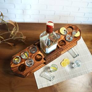Caddie de service en bois fait main pour bière et vin avec porte-verres, présentoir portable pour bière artisanale, idéal pour les pique-niques - Product Image 3