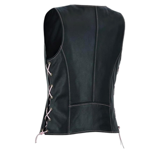 Chaleco de Cuero para Mujer, Hecho a Medida, Marca Privada, Tejido de Color Sólido, Fabricación Profesional, Prenda Exterior de Cuero Impermeable - Product Image 5