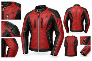 Veste de moto en cuir X Sports City Signature Racer |   Noir Rouge Bleu Vert |   Fabricant OEM ODM |   Qualité de conception haut de gamme | - Product Image 6