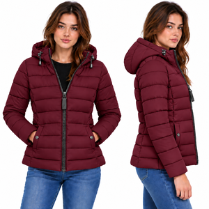 BROTHERS BOND INDUSTRY Chaqueta acolchada con capucha para mujer, ropa de abrigo acolchada de invierno, informal, ajustada, térmica, cálida y transpirable - Product Image 5