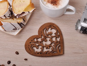 Ensemble de sous-verres en forme de cœur découpés au laser, sous-verres en métal élégants pour la décoration de table de couple, usage domestique et cadeau romantique - Product Image 4