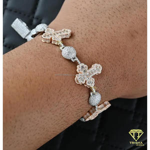Luxury Cross <b>Infinity</b> Link Tennis <b>Bracelet</b> Shaped Lab Grown Diamonds Iced 925 Sterling Silver Classic Religious Party Fashion - Product Image 4
