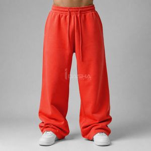 Custom <b>Mens</b> Loose Fit Baggy <b>Sweatpants</b> Drawstring Casual <b>Joggers</b> Heavy GSM 100% Cotton Knitted Trouser OEM <b>Wholesale</b> Bulk Low - Product Image 1