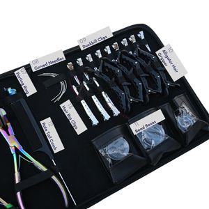 Herramientas para Extensiones de Cabello de Salón: Alicates de Crimpado, Gancho de Extracción para Extensiones Tap-In, Enhebrador, Removedor de Cuentas, Agujas Curvas, Clips de Anillo de Separación Rápida - Product Image 3
