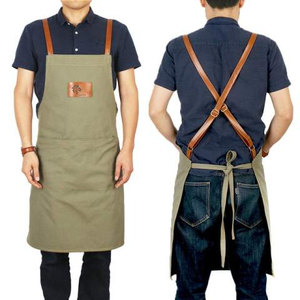 Unisex Faux Leather <b>Waterproof</b> <b>Work</b> Apron Dust Proof Adjustable Crossback Utility Workshop Coverall Multi Pocket Workwear - Product Image 6