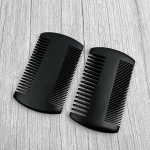 Wholesale Custom Logo Anti Static Pear Wood Black Beard Pocket Lice <b>Comb</b> Classic Portable <b>Wide</b> Fine Tooth Travel Friendly Salon - Product Image 4