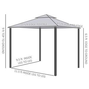 Gazebo Moderno Bianco Crema 9.6x11.6 con Tetto Ventilato e Zanzariera per Feste all'Aperto, Ville, Cortili, Parchi, con Palo in Alluminio - Product Image 3