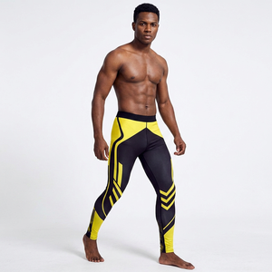 <b>Men's</b> High Elastic Quick Dry <b>Compression</b> <b>Tights</b> Breathable Solid Base Spandex/Polyester Elastic Waist Full Length - Product Image 4