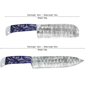 Legacy Blades 5-Piece Damascus Chef <b>Knife</b> <b>Set</b> Resin Handle Handmade Razor <b>Sharp</b> Ambidextrous Damascus Steel <b>Knives</b> - Product Image 3