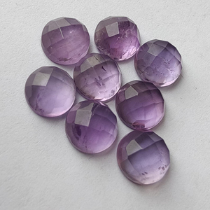 Ametyste naturelle de qualité AAA+ - Pierre précieuse ronde à taille rose calibrée pour bijoux, tailles personnalisées disponibles - Product Image 6