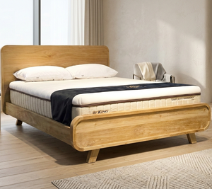 Salzburg Solid Teak Eco-Friendly Durable Convertible <b>Platform</b> <b>Bed</b> <b>Frame</b> Minimalist Bedroom Furniture Custom Hotel Apartment - Product Image 4