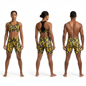 Whole Sale Cheap Price Digital Printed High Elastic Waist Stretchy Spandex Polyester Compression Shorts Running Boxing Training - Product Image 3