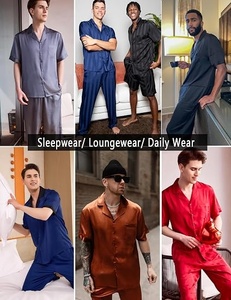 Ensemble pyjama femme col en V manches courtes, tenue de détente deux pièces en mélange de bambou - Product Image 5