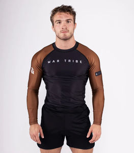 เสื้อรัดกล้ามเนื้อ MMA สำหรับผู้ชาย ผ้าสแปนเด็กซ์/โพลีเอสเตอร์ แขนสั้น พิมพ์ลายแบบ Sublimation รับผลิตตามแบบ OEM - Product Image 5