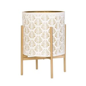 Linea Exports Inc - Ensemble de 2 jardinières modernes en métal plaqué or avec support pour la décoration de la maison et du jardin - Product Image 5