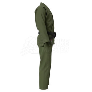 Kimono Verde para BJJ, Uniforme 100% Algodón, Duradero, Corte Regular, Gi de Judo para Adultos con Cinturón Negro, Construcción Resistente - Product Image 4