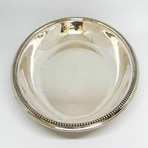 Bol de service alimentaire plaqué argent avec bordure perlée, fait main, assiette profonde pour accessoires de table de restaurant - Product Image 4