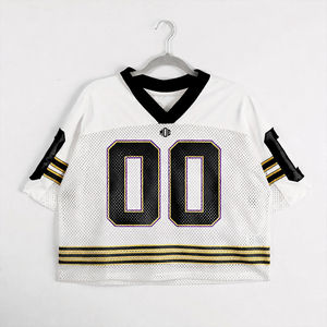 Camiseta de Fútbol Americano Retro Vintage con Cuello en V y Estampado por Sublimación para Mujer, Talla Grande, de Lujo, 240GSM, Malla, 2026 - Product Image 3