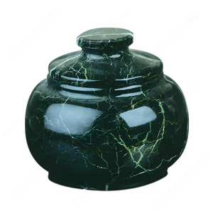 Natural Handcrafted Black Marble <b>Jar</b> & Container Elegant Stone Texture Luxury Home <b>Decoration</b> And Storage Onyx Marble <b>Jar</b> - Product Image 1