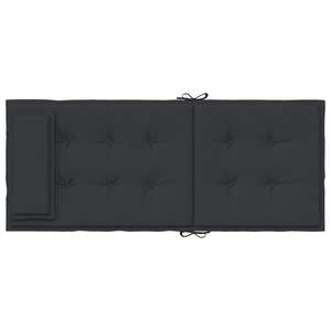 Ensemble de 2 coussins de chaise à dossier haut en tissu Oxford noir avec coussins lombaires et d'assise en mousse et fibres - Product Image 6