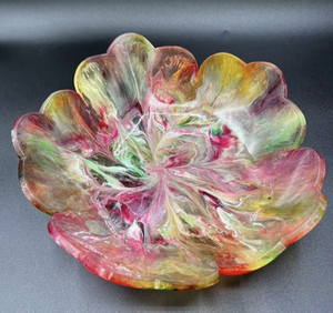 Bol à salade élégant et classique en résine, motif floral, émaillé, pour servir, vaisselle de qualité supérieure, fabriqué à la main, respectueux de l'environnement, Tayyab - Product Image 4