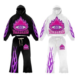 Conjunto de Ropa Urbana para Hombre YOURBRAND, Sudadera con Capucha, Camiseta, Pantalones Cortos, Estampado de Calavera, Poliéster, Atuendo de Verano - Product Image 3