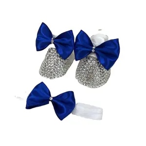 High Quality Modern Style Kids Spring 1 Years Custom Wholesale Blue Baby Boy Shoes And Bow Tie Newborn New Design Babies