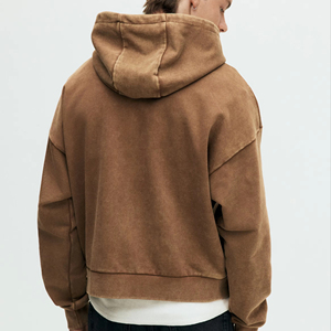 Sudadera con capucha para hombre al por mayor, con cremallera, estampado personalizado, de algodón grueso, estilo casual urbano - Product Image 1