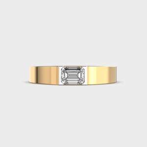 Anillo de Diamante de 1 Quilate con Corte Esmeralda, Chapado en Oro Amarillo de 14K, Certificado IGI, Cultivado en Laboratorio, CVD, VS1, FG, Anillo de Compromiso de Lujo para Mujer - Product Image 1