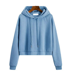 เสื้อฮู้ดดี้สตรีทแวร์ผ้าฝ้ายเฟรนช์เทอร์รี่แบบสั่งทำพิเศษ ทรงหลวมไหล่ตก คุณภาพสูง แบบครอป หนานุ่ม - Product Image 1