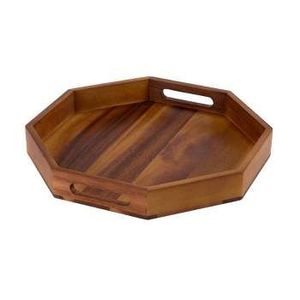 Polished Classic <b>Wooden</b> <b>Round</b> Solid Pattern Handmade Handcrafted Durable Wedding Serving Tray H a CRAFT - Product Image 2