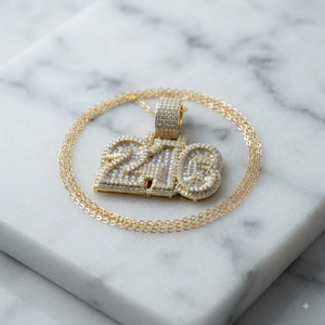 Trendy Hip Hop Style 925 <b>Silver</b> Gold Plated Custom Iced <b>Initial</b> Number Moissanite Charm Pendant Luxury Occasion Unisex <b>Necklace</b> - Product Image 3