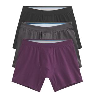 Calzoncillos bóxer de hombre HD de tiro medio, transpirables, de punto estampado, con cintura elástica, bolsa de soporte, pierna larga, antirozaduras, comodidad premium - Product Image 1