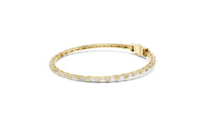 SATVIK RATNA NOUVEAU DESIGN Bracelet tendance en or 10K/14K avec diamant de laboratoire taille baguette certifié IGI, unisexe - Product Image 3