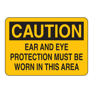 Panneau de signalisation de protection des oreilles et des yeux pour les laboratoires et les zones industrielles - Product Image 2