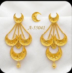 Boucles d'oreilles géométriques pour femmes, style vintage en argent tibétain, bijoux de fête de luxe plaqués or corail A-55040 - Product Image 2