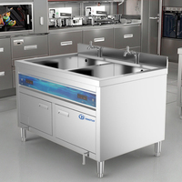 Lave-vaisselle commercial à ultrasons en acier inoxydable 304 pour le lavage alimentaire, économique