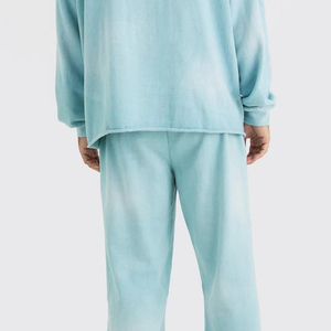 Chándales de invierno para hombre con capucha, estampado personalizado, ligeros, 100% algodón, con bolsillos laterales acampanados, chándal acampanado para hombre - Product Image 6