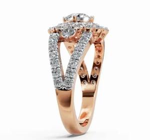 แหวนดีไซน์ทรงรัศมีหลายชั้น น้ำหนักรวม 1,465 กะรัต ประกอบด้วยเพชรเลี้ยงในห้องปฏิบัติการ 64 เม็ด แหวนทอง 9, 14, 18 กะรัต เครื่องประดับหรูหรา - Product Image 2