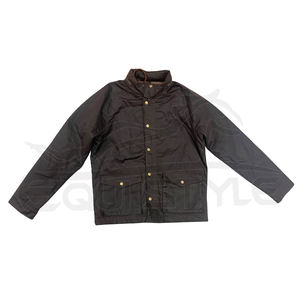 เสื้อแจ็คเก็ตกันน้ำสำหรับกิจกรรมกลางแจ้งแบบขายส่ง มีฮู้ด เสื้อโค้ทสำหรับล่าสัตว์ มีกระเป๋าหลายช่อง ติดกระดุม เสื้อกันลม เสื้อแจ็คเก็ตผ้าแคนวาสเคลือบแว็กซ์สำหรับผู้ชาย - Product Image 2