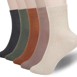 Nuevos Calcetines de Algodón Suaves y Coloridos para Mujer, de Alta Calidad, de Color Sólido, por Encima del Tobillo, Absorbentes del Sudor, Tipo Botín - Product Image 1