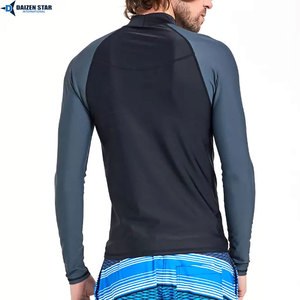 Men Long Sleeve Swim Rash Guard Surf Shirt Anti-Chlorine Quick Dry Beachwear OEM Manufacturer - Product Image 3